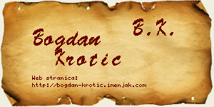 Bogdan Krotić vizit kartica